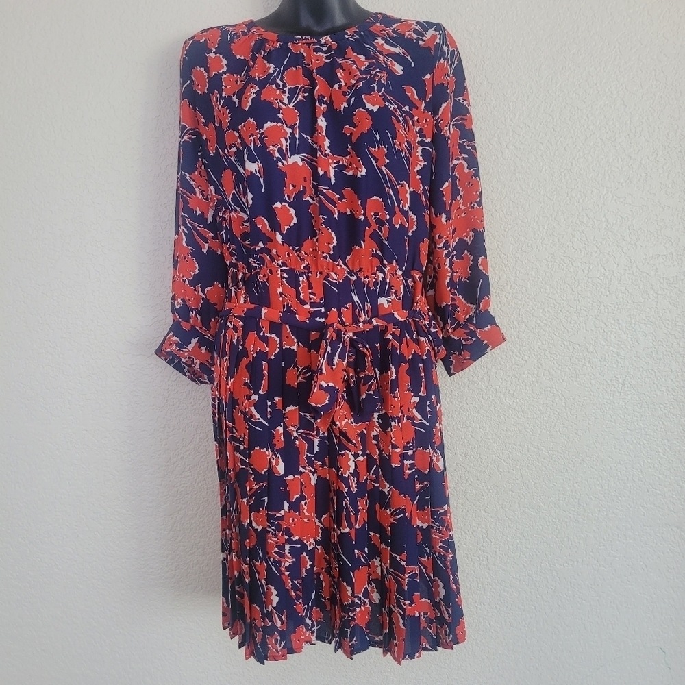 Tegan Semi Sheer Pleated Midi Dress size 4